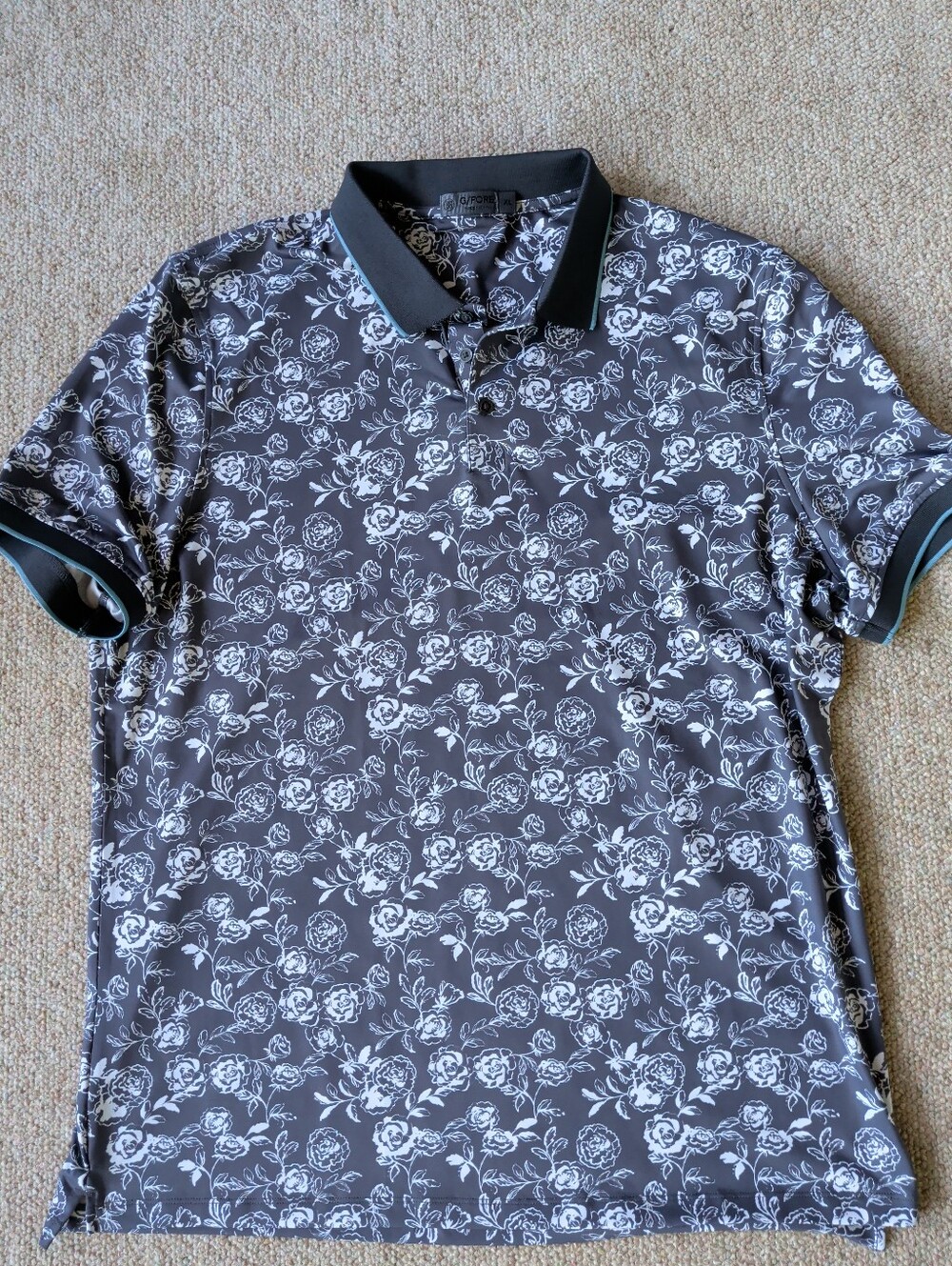 G/FORE Peony Sketch Banded Sleeve Tech Jersey Golf Polo XL